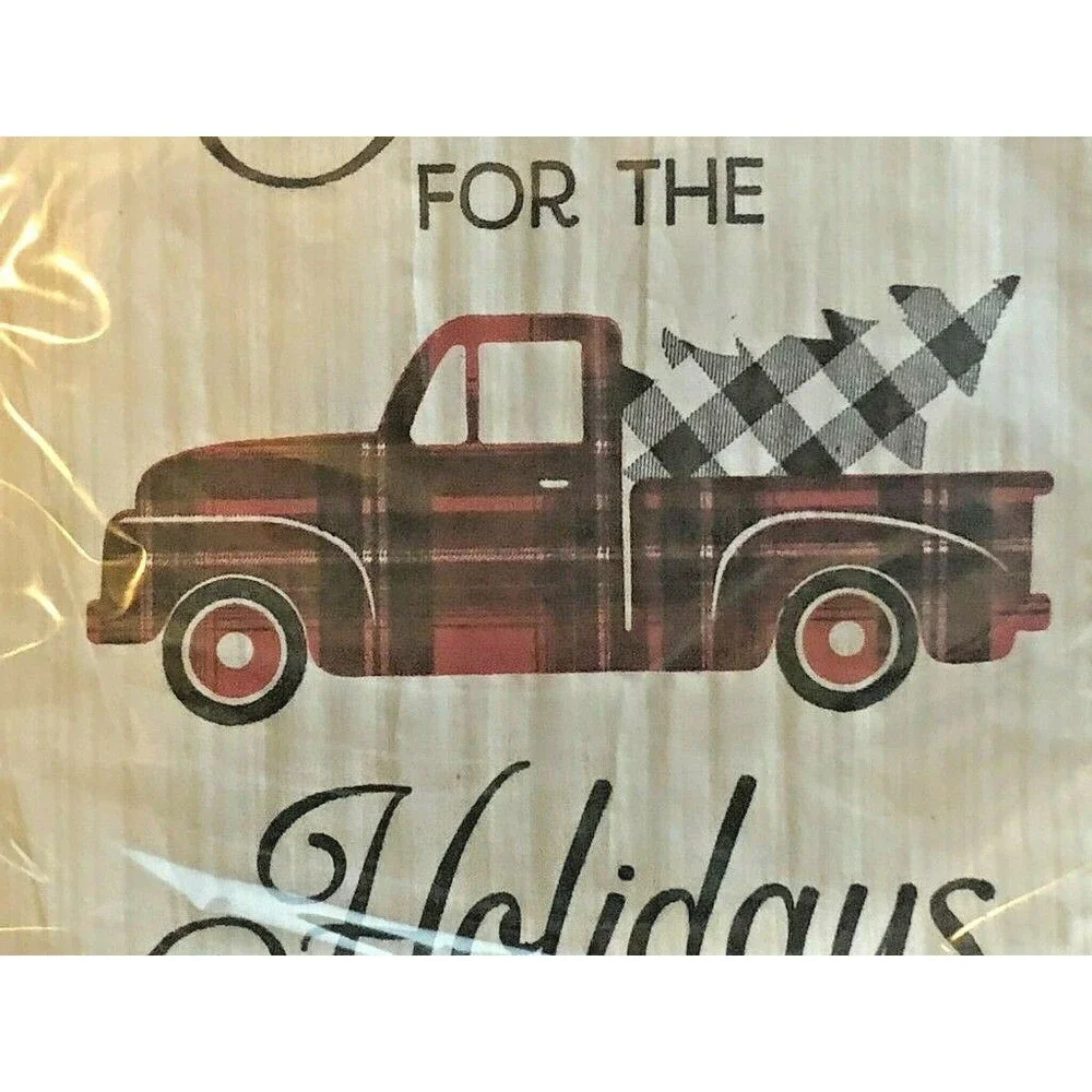Christmas Red Farm Truck Paper Cocktail Napkins Seasons Greetings 60ct Decoupage
